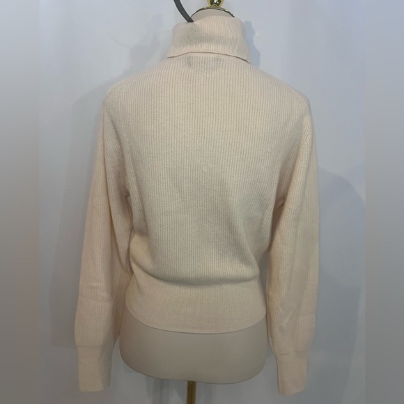 J.Crew Ribbed cashmere turtleneck sweater in heather muslin - Picture 6 of 8